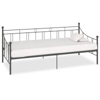 vidaXL Tagesbett-Rahmen Grau Metall 90×200 cm