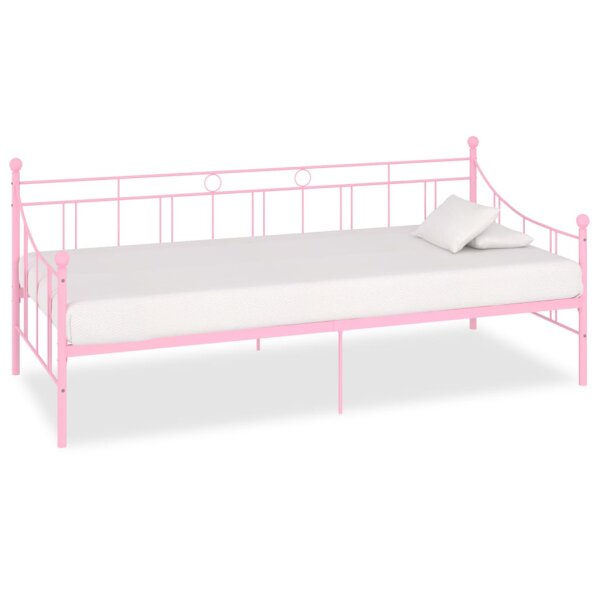 vidaXL Tagesbett-Rahmen Rosa Metall 90&times;200 cm