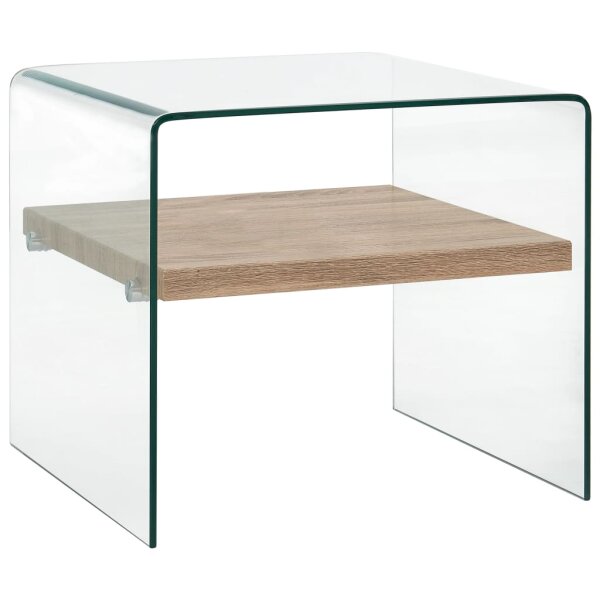 vidaXL Couchtisch Transparent 50&times;50&times;45 cm Hartglas