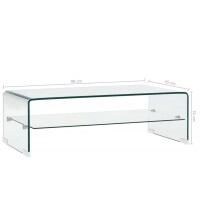 vidaXL Couchtisch Transparent 98&times;45&times;31 cm Hartglas