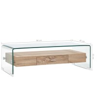 vidaXL Couchtisch Transparent 98&times;45&times;31 cm Hartglas