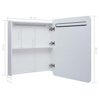 vidaXL LED-Spiegelschrank 68x9x80 cm