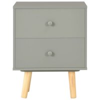 vidaXL Nachttische 2 Stk. Grau 40 x 30 x 50 cm Kiefer Massivholz