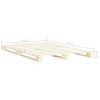 vidaXL Palettenbett Massivholz Kiefer 140&times;200 cm