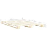 vidaXL Palettenbett Massivholz Kiefer 200&times;200 cm