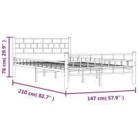 vidaXL Bettgestell Schwarz Stahl 140&times;200 cm