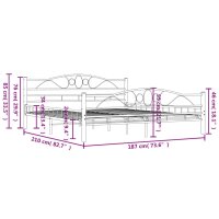 vidaXL Bettgestell Schwarz Stahl 180&times;200 cm