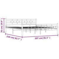 vidaXL Bettgestell Wei&szlig; Metall 200&times;200 cm