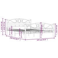 vidaXL Bettgestell Wei&szlig; Metall 140&times;200 cm