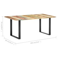 vidaXL Esstisch 180x90x76 cm Altholz Massiv