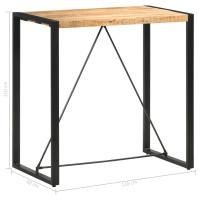 vidaXL Bartisch 110 x 60 x 110 cm Massivholz Mango
