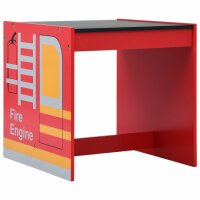 vidaXL 3-tlg. Kindertisch- und Stuhl-Set Feuerwehrauto-Design Holz