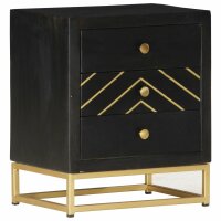 vidaXL Nachttisch Schwarz und Golden 40 x 30 x 50 cm...