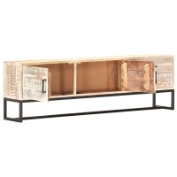 vidaXL TV-Schrank Wei&szlig; 140 &times; 30 &times; 45 cm Massivholz Akazie