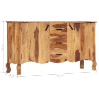 vidaXL Sideboard 145x40x80 cm Massivholz