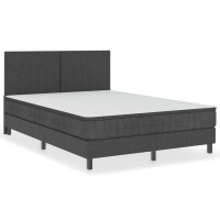 vidaXL Boxspring-Bettgestell Grau Stoff 140x200 cm