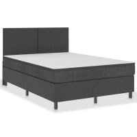 vidaXL Boxspring-Bettgestell Grau Stoff 140x200 cm