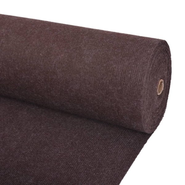 vidaXL Messeteppich Rillen 1,2x15 m Braun