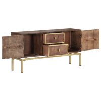 vidaXL Sideboard 120x29x60 cm Massivholz Mango