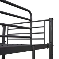 vidaXL Etagenbett mit Tischrahmen Schwarz Metall 90x200 cm