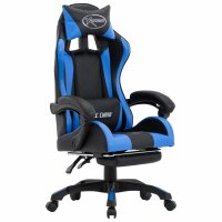 vidaXL Gaming-Stuhl mit Fußstütze Blau und...