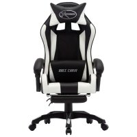 vidaXL Gaming-Stuhl mit Fußstütze Weiß...