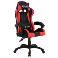 vidaXL Gaming-Stuhl mit RGB LED-Leuchten Rot und Schwarz...
