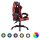 vidaXL Gaming-Stuhl mit RGB LED-Leuchten Rot und Schwarz Kunstleder