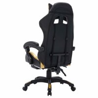 vidaXL Gaming-Stuhl mit RGB LED-Leuchten Gold und Schwarz Kunstleder