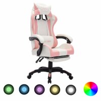 vidaXL Gaming-Stuhl mit RGB LED-Leuchten Rosa und...