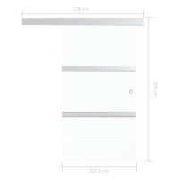 vidaXL Schiebet&uuml;r ESG Glas und Aluminium 102,5x205 cm Silbern