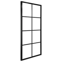 vidaXL Schiebet&uuml;r Aluminium und ESG Glas 76x205 cm Schwarz