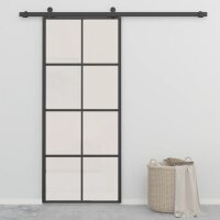 vidaXL Schiebet&uuml;r Aluminium und ESG Glas 90x205 cm Schwarz