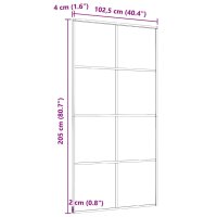 vidaXL Schiebet&uuml;r Aluminium und ESG Glas 102,5x205 cm Schwarz