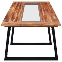 vidaXL Esstisch 180 x 90 x 75 cm Massivholz Akazie und Glas