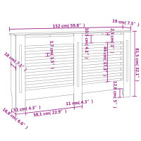 vidaXL Heizk&ouml;rperverkleidung Schwarz 152 x 19 x 81 cm MDF