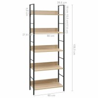 vidaXL B&uuml;cherregal 5 Regalb&ouml;den Eiche 60x27,6x158,5 cm Holzwerkstoff