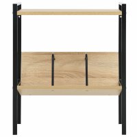 vidaXL B&uuml;cherregal 2 Regalb&ouml;den Schwarz Eiche 52x28x59cm Holzwerkstoff