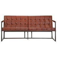 vidaXL 3-Sitzer-Sofa Braun Echtes Ziegenleder