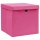 WOWONA Aufbewahrungsboxen mit Deckel 4 Stk. Rosa 32?32?32cm Stoff