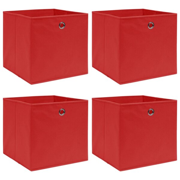 vidaXL Aufbewahrungsboxen 4 Stk. Rot 32&times;32&times;32 cm Stoff