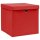 vidaXL Aufbewahrungsboxen mit Deckel 4 Stk. Rot 32&times;32&times;32cm Stoff