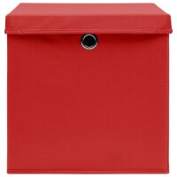 vidaXL Aufbewahrungsboxen mit Deckel 10 Stk. Rot 32&times;32&times;32cm Stoff