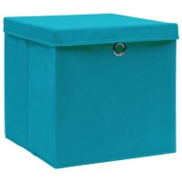vidaXL Aufbewahrungsboxen mit Deckel 10 Stk. Babyblau 32×32×32cm Stoff