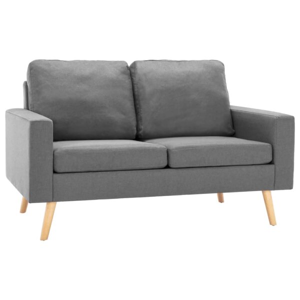 vidaXL 2-Sitzer-Sofa Hellgrau Stoff