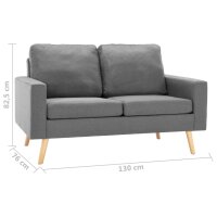 vidaXL 2-Sitzer-Sofa Hellgrau Stoff