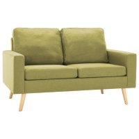 vidaXL 2-Sitzer-Sofa Grün Stoff