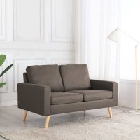 vidaXL 2-Sitzer-Sofa Taupe Stoff