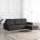 vidaXL 3-Sitzer-Sofa mit Hocker Dunkelgrau Stoff