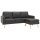 vidaXL 3-Sitzer-Sofa mit Hocker Dunkelgrau Stoff